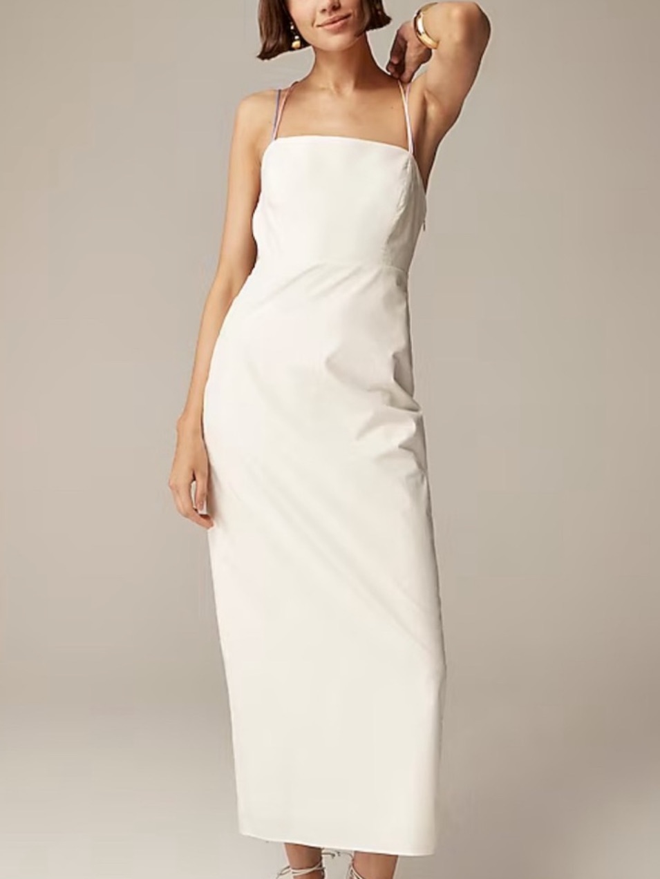 J.Crew X Anna October | Nwt! Multi Strap Cream Sheath Midi Dress — image 3 of 8